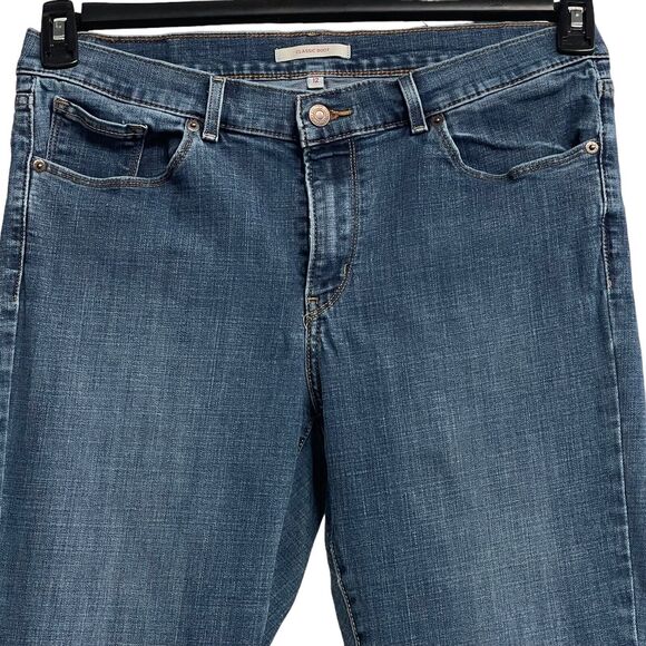 Levi’s SZ 12 Classic Boot Jeans Stretch 5-Pocket Mid-Rise Zip-Fly Blue Womens - Picture 2 of 12
